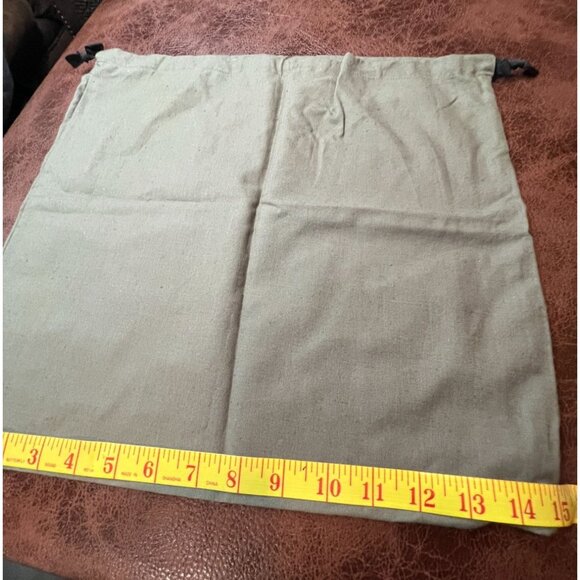 Fabiana Filippi Drawstring Dust Bag 14" x 13" Grey Linen Logo Storage Pouch - Picture 4 of 5